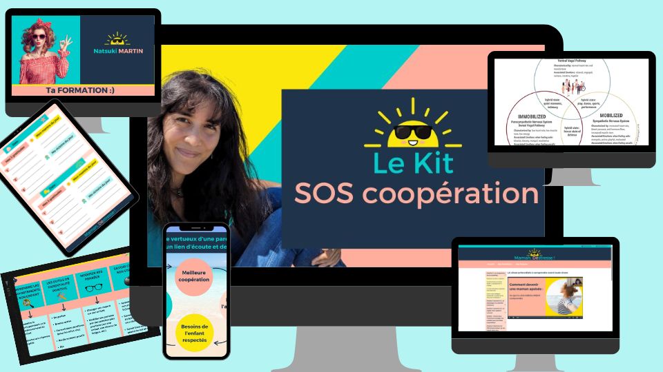 Mock-up formation Comment avoir un enfant qui COOPERE - kit de démarrage dans la parentalité respectueuse